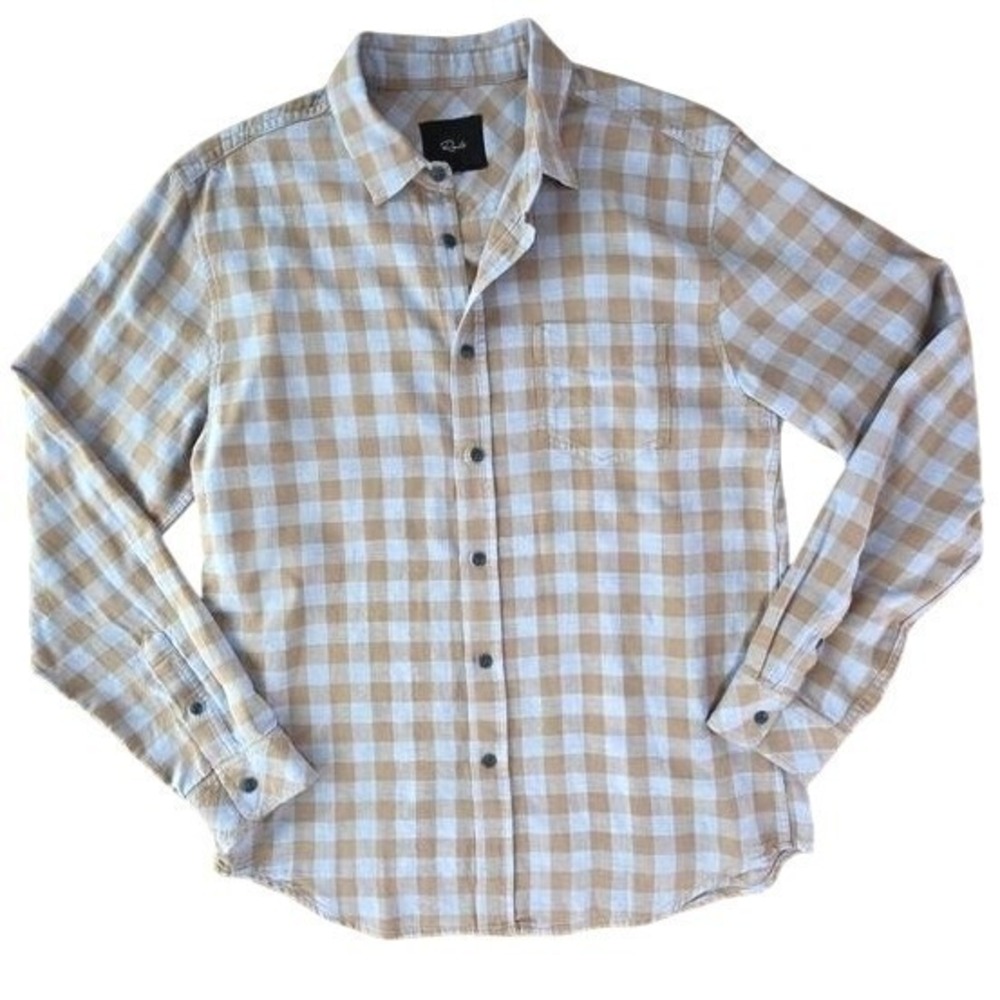 RAILS Wyatt‎ Button-Up Shirt Beachy Blue Check LS Preppy Western SoCal Men's M